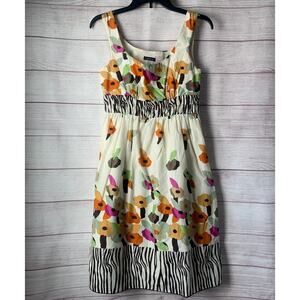 Y Apparel U.S.A. Sleeveless Sundress with Floral and Zebra Pattern Size Small